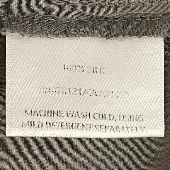 Eileen Fisher Sz 10 Silver Grey Silk Zipper Ankle Drawstring Waist Silk Joggers - Picture 6 of 6